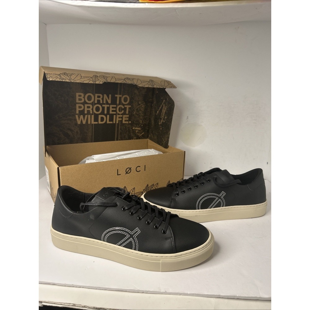 Loci‎ Vegan Faux Leather Black /Black / Beige Sneakers EU 45 US M-11